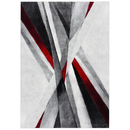 Safavieh Modern Hollywood Rectangle Area RugGrey & Red 2 ft.7 in. x 5 ft. HLW710Q-3
